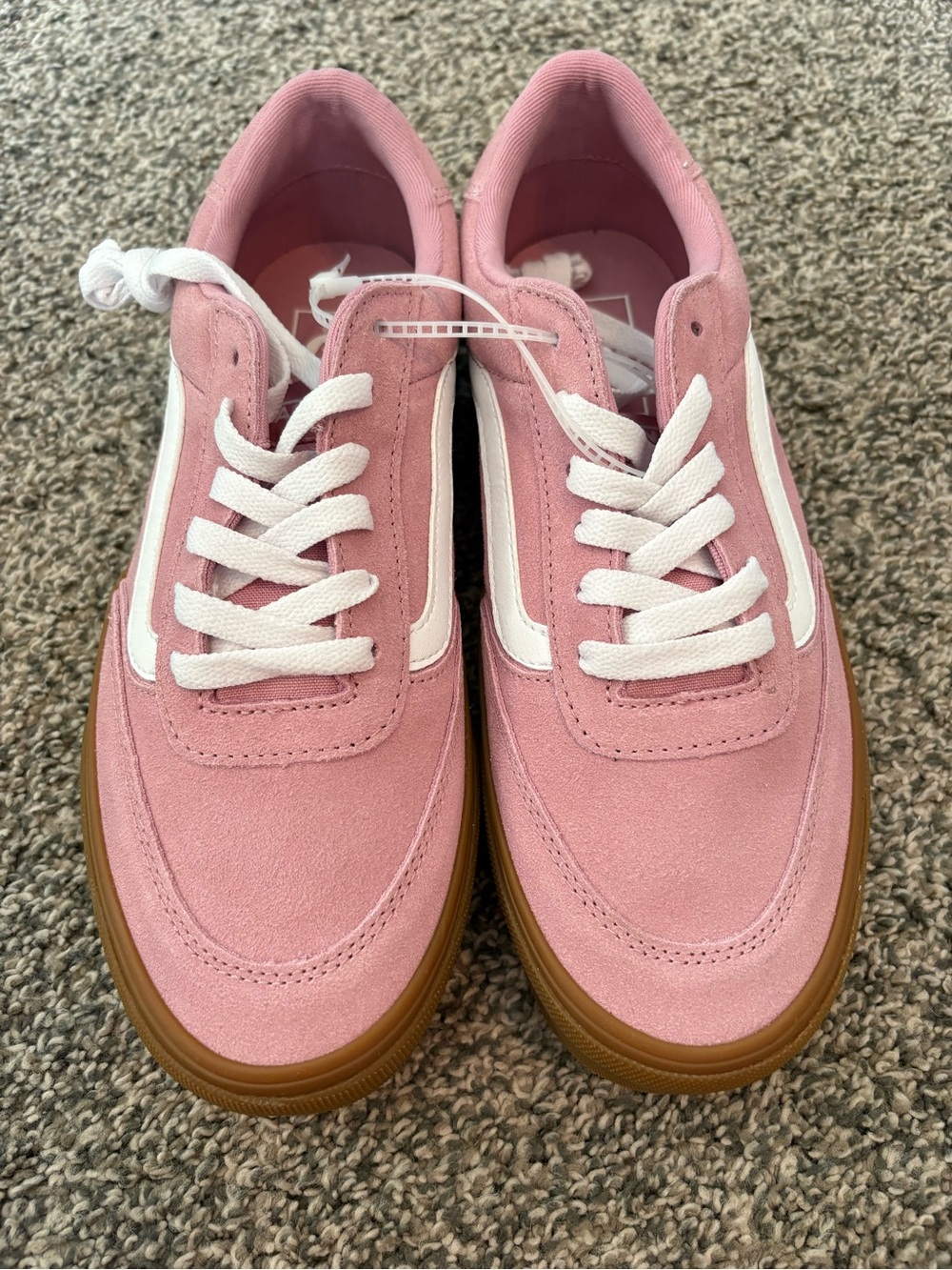 Vans Pink Canvas Low-Top Sneakers with White Stripe